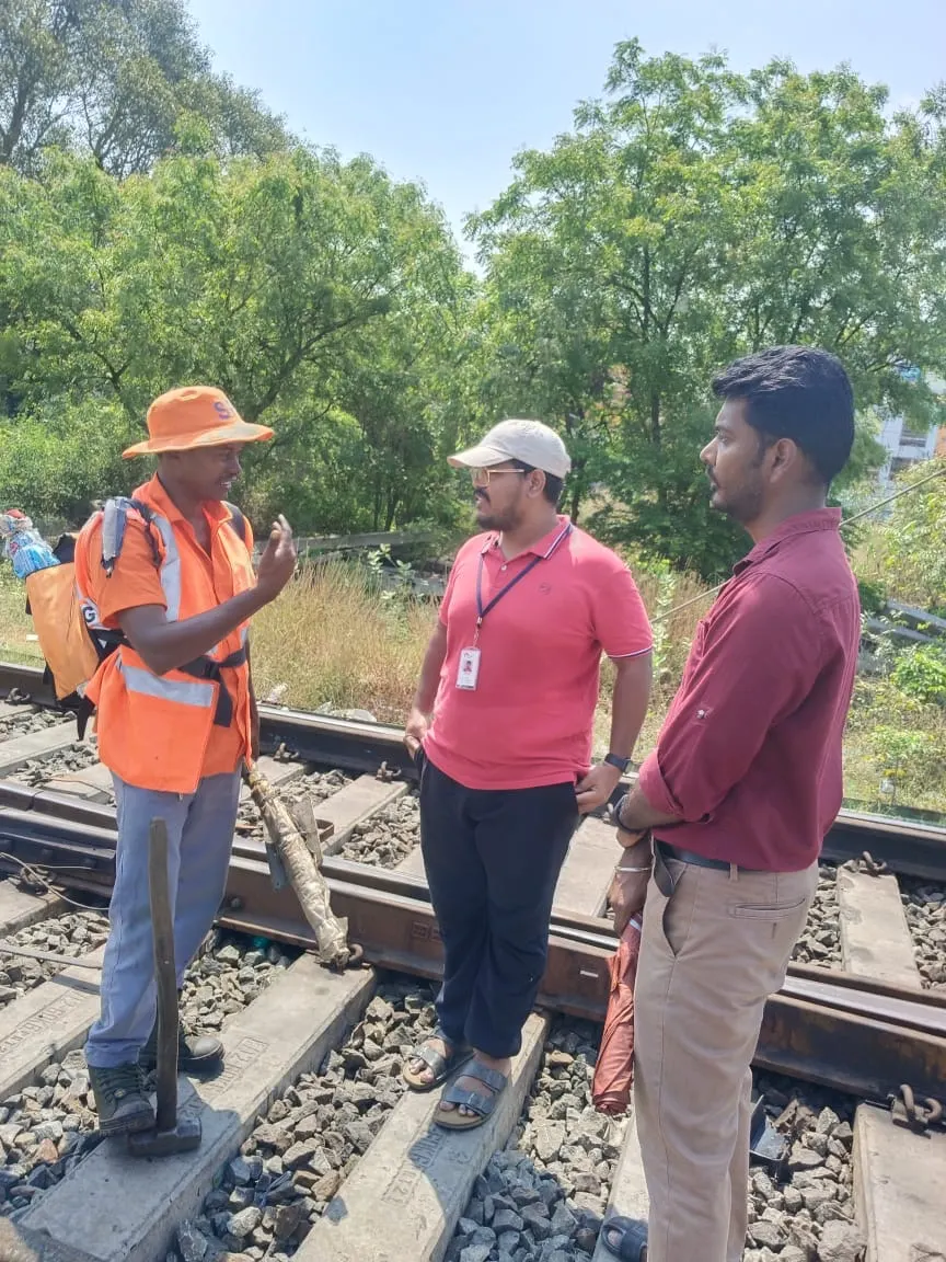 One-on-one conversation with a track worker on their beat
